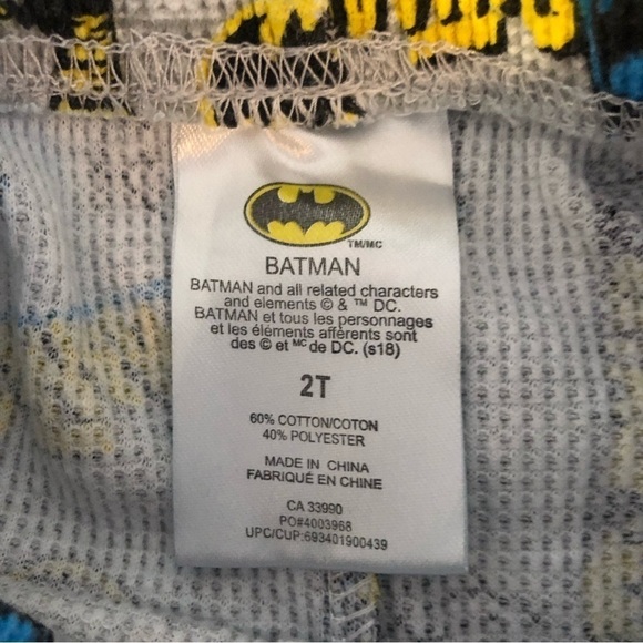 2 Piece Batman Thermal Underwear Size 2T - Picture 6 of 7